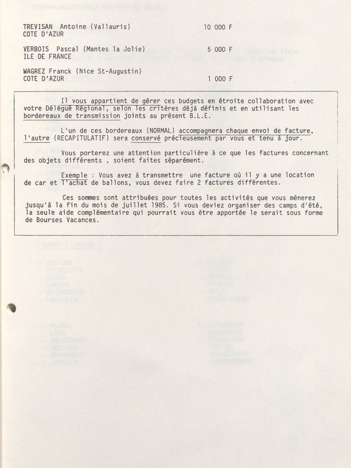 Illustration 5 : Bulletin de liaison des éducateurs (BLÉ) n°10, 19 mars 1985 (Archives nationales, 19870444/8)