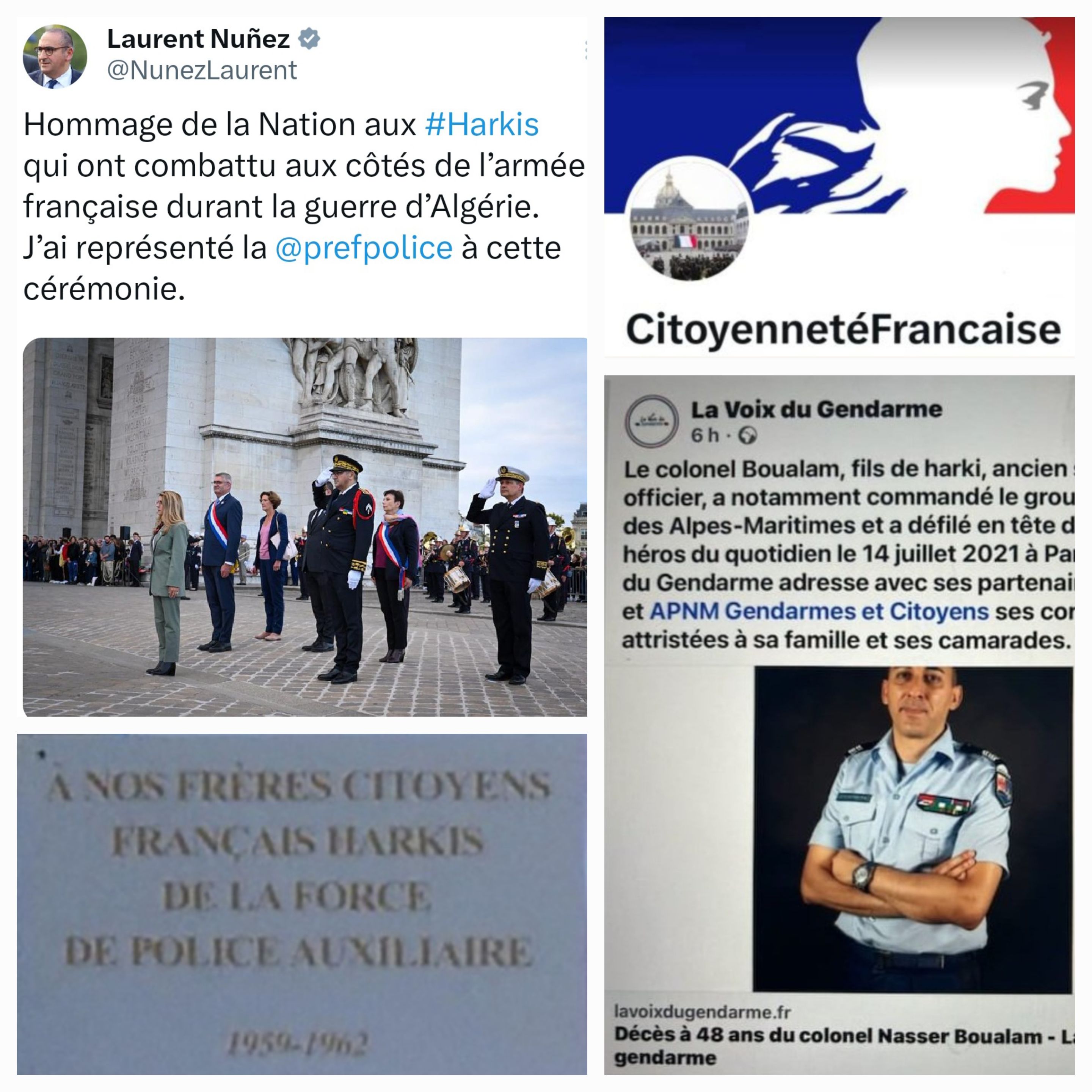 Hommage au Colonel de Gendarmerie Nasser Boualam © Inconnu / Association Citoyenneté Française